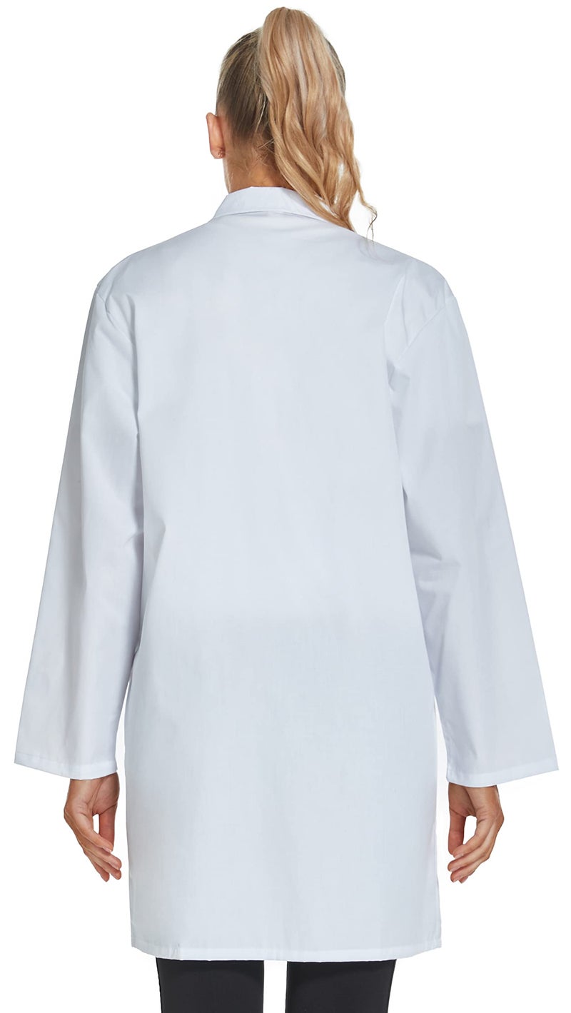 VOGRYE Professional Lab Coat for Women Men Long Sleeve, White, Unisex - Image 4